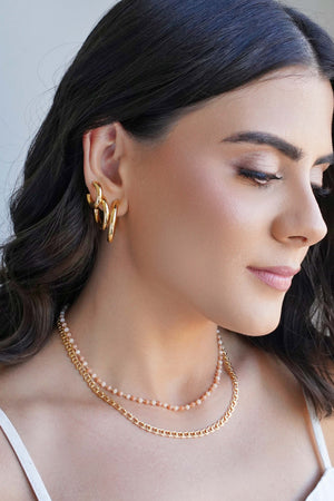 Brinco Argola Tubo Lisa 2.3 cm Banhado a Ouro 18K