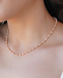 Choker Bolinhas Pêssego e Salmão 3 mm Banhado a Ouro 18K