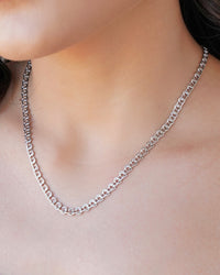 Choker Elos Nó Ródio Branco