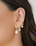 Brinco Argola Click Ponto de Luz Cristal 2.5 cm Banhado a Ouro 18K