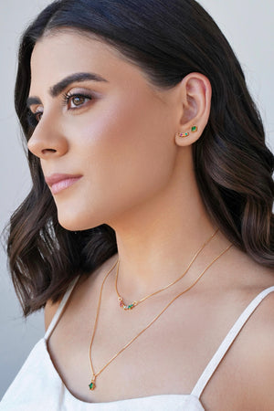 Gargantilha Veneziana Pontos de Luz Coloridos Banhado a Ouro 18K - 40 cm