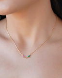 Gargantilha Veneziana Pontos de Luz Coloridos Banhado a Ouro 18K - 40 cm