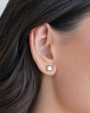 Brinco Flor Lisa 8 mm Ródio Branco