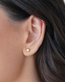 Brinco Flor Lisa 6 mm Banhado a Ouro 18K