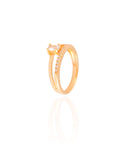 Anel Duplo Oval Cravejado Cristal Tamanho 22 Banhado a Ouro 18K