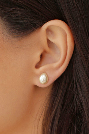 Brinco Gota Pérola 1.0 cm Banhado a Ouro 18K