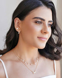 Gargantilha Geométrico Pontos de Luz Cristal Banhado a Ouro 18K - 40 cm