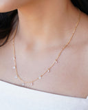 Gargantilha Elos Americanos Pontos de Luz Cristal Banhado a Ouro 18K - 50 cm