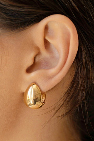 Brinco Argola Click Gota Lisa 1.8 cm Banhado a Ouro 18K