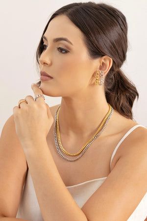 Brinco Argola Grumet 3.4 cm Banhado a Ouro 18K