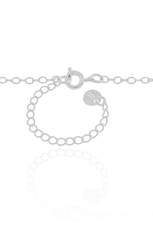 Gargantilha Elos Cereja Cravejado Cristal Ródio Branco - 45 cm