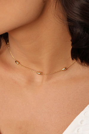 Elos Gomos Lisos 4 mm Banhado a Ouro 18K 40 cm