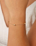 Pulseira Elos Gomos Lisos 4 mm Banhado a Ouro 18K
