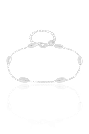 Pulseira Elos Gomos Lisos 4 mm Ródio Branco