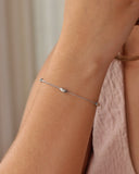 Pulseira Elos Gomos Lisos 4 mm Ródio Branco