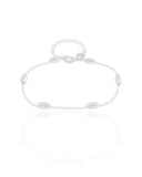Pulseira Elos Gomos Lisos 4 mm Ródio Branco