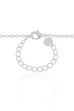 Gargantilha Elos Americanos Trevo Vazado Ródio Branco - 45 cm