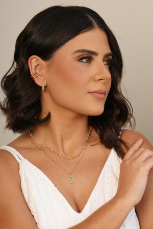 Brinco Argola Click Bolinhas 1.7 cm Banhado a Ouro 18K