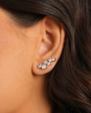 Ear Cuff Pontos de Luz Cristal 2.0 cm Ródio Branco