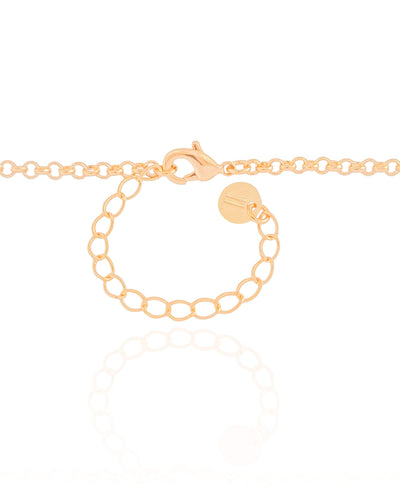 Colar Gravata Elos Pontos de Luz Cristal Banhado a Ouro 18K - 45 cm