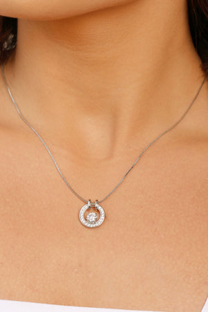 Gargantilha Redondo Cravejado Ponto de Luz Cristal Ródio Branco - 45 cm