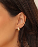 Brinco Argola Click Oval Lisa 1.5 cm Banhado a Ouro 18K