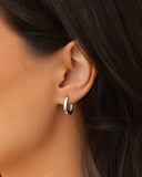 Brinco Argola Click Oval Lisa 1.5 cm Ródio Branco