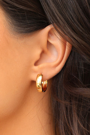 Brinco Argola Click Lisa 1.7 cm Banhado a Ouro 18K