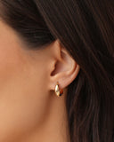 Brinco Argola Click Lisa 1.3 cm Banhado a Ouro 18K