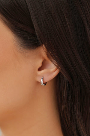 Brinco Argola Click Lisa 1.1 cm Ródio Branco