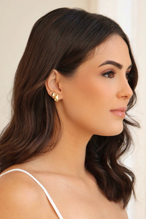 Brinco Gota Lisa 1.0 cm Banhado a Ouro 18K