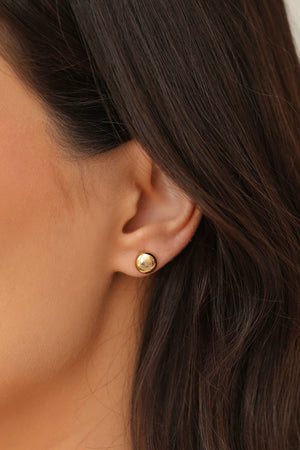 Brinco Redondo Liso 8 mm Banhado a Ouro 18K