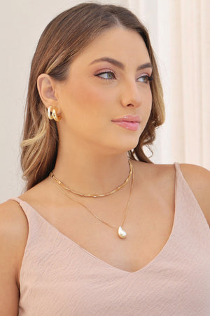 Brinco Argola Pérola 2.0 cm Banhado a Ouro 18K