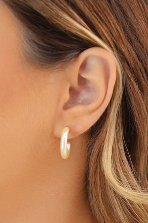 Brinco Argola Pérola 2.0 cm Banhado a Ouro 18K