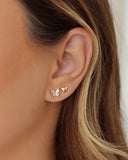 Brinco Borboleta Lisa 5 mm Banhado a Ouro 18K