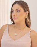 Brinco Argola Tubo Lisa ABS 2.1 cm Banhado a Ouro 18K