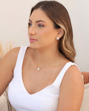 Brinco Gota Cravejado Cristal 1.5 cm Banhado a Ouro 18K