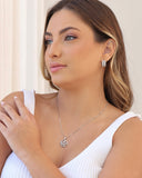 Gargantilha Veneziana Árvore da Vida Cravejada Cristal Ródio Branco - 45 cm