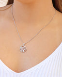 Gargantilha Veneziana Árvore da Vida Cravejada Cristal Ródio Branco - 45 cm