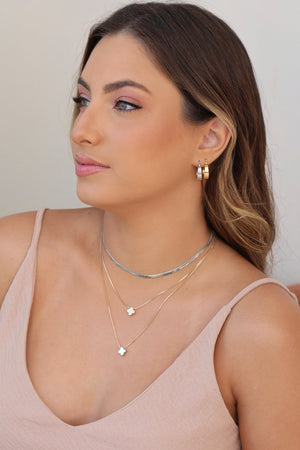 Choker Malha Fita 3 mm Ródio Branco