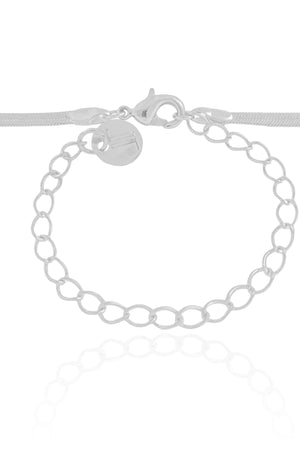Choker Malha Fita 3 mm Ródio Branco