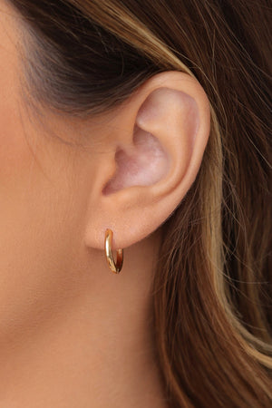 Brinco Argola Click Lisa 1.4 cm Banhado a Ouro 18K