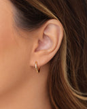 Brinco Argola Click Lisa 1.4 cm Banhado a Ouro 18K