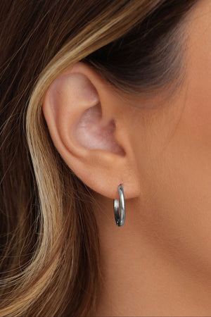 Brinco Argola Click Lisa 1.8 cm Ródio Branco