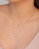 Gargantilha Dupla Trevo Mix de Banhos Banhado a Ouro 18K