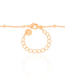 Gargantilha Gravata Bolinhas Coração Mãe Cravejado Cristal Banhado a Ouro 18K - 45 cm