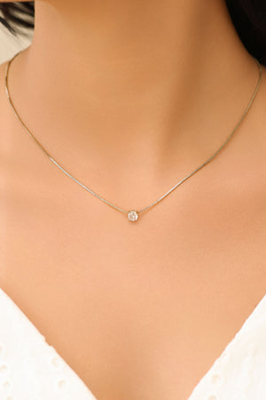 Gargantilha Veneziana Ponto de Luz Cristal 5 mm Ródio Branco - 45 cm