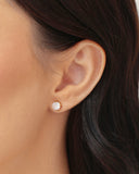 Brinco Ponto de Luz Cristal 6 mm Banhado a Ouro 18K