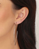 Brinco Elíptico Fio 7.1 cm Ródio Branco