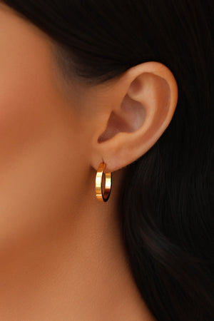 Brinco Argola Reta Lisa 1.9 cm Banhado a Ouro 18K